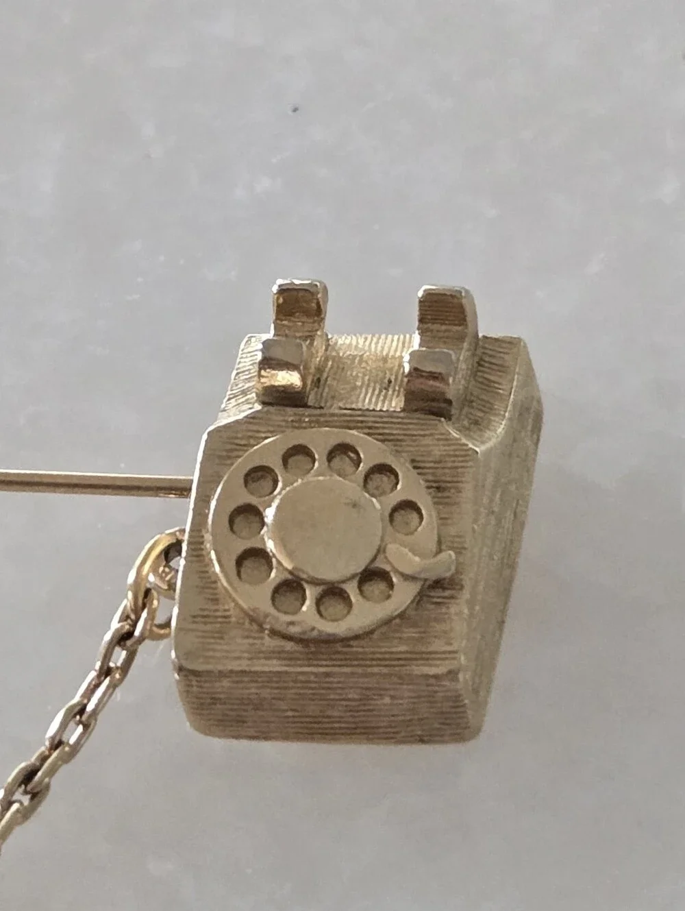 Vtg 80s Avon Rotary Phone Stick Pin, Retro, Hat, Tote Bag, Scarf